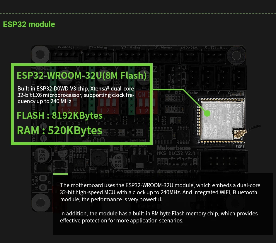 Makerbase MKS DLC32 V2.1 32Bit - đánh giá và giá Grbl 32 Bit Control Board Offline Display