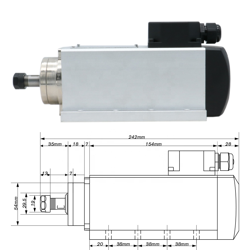 1.5kw Flash air Cooled Spindle - đánh giá và giá Air Cooled 1.5Kw Spindle Motor Inverter 110V