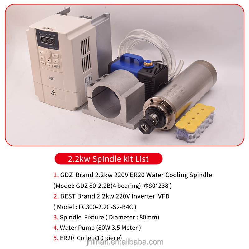 GDZ 2.2KW 220V Water Cooled CN - đánh giá và giá 2.2Kw Water Cooled Spindle Kit Vfd