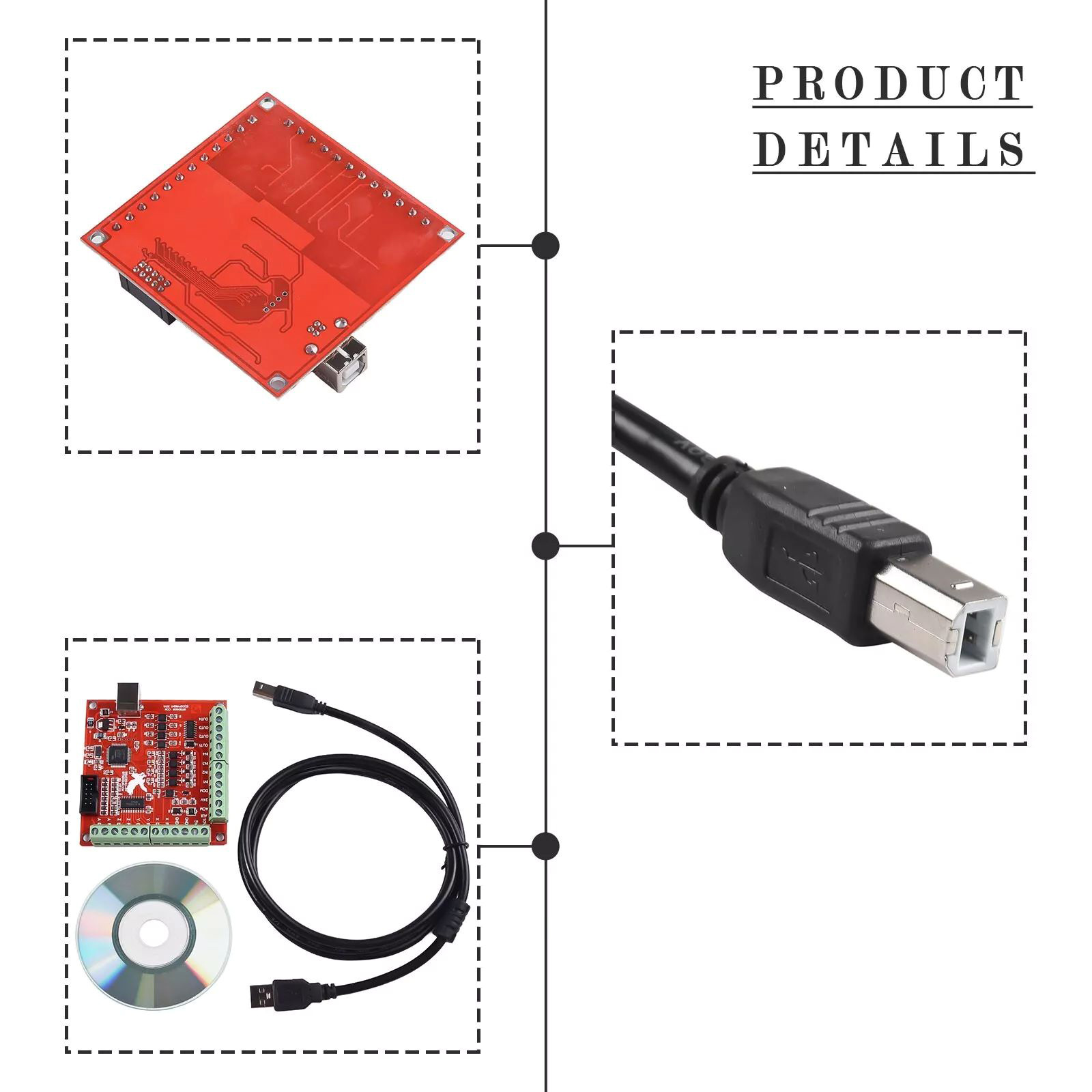 USB CNC 4-Axis Motion Control  - đánh giá và giá Mach3 Usb Cnc Controller 4 Axis 100Khz