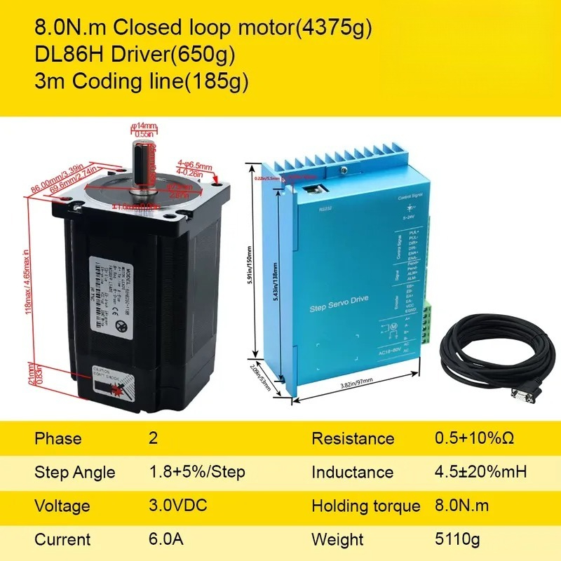 Industrial Nema 34 Closed Loop - đánh giá và giá Hybrid Servo Driver Nema 34 8.5Nm