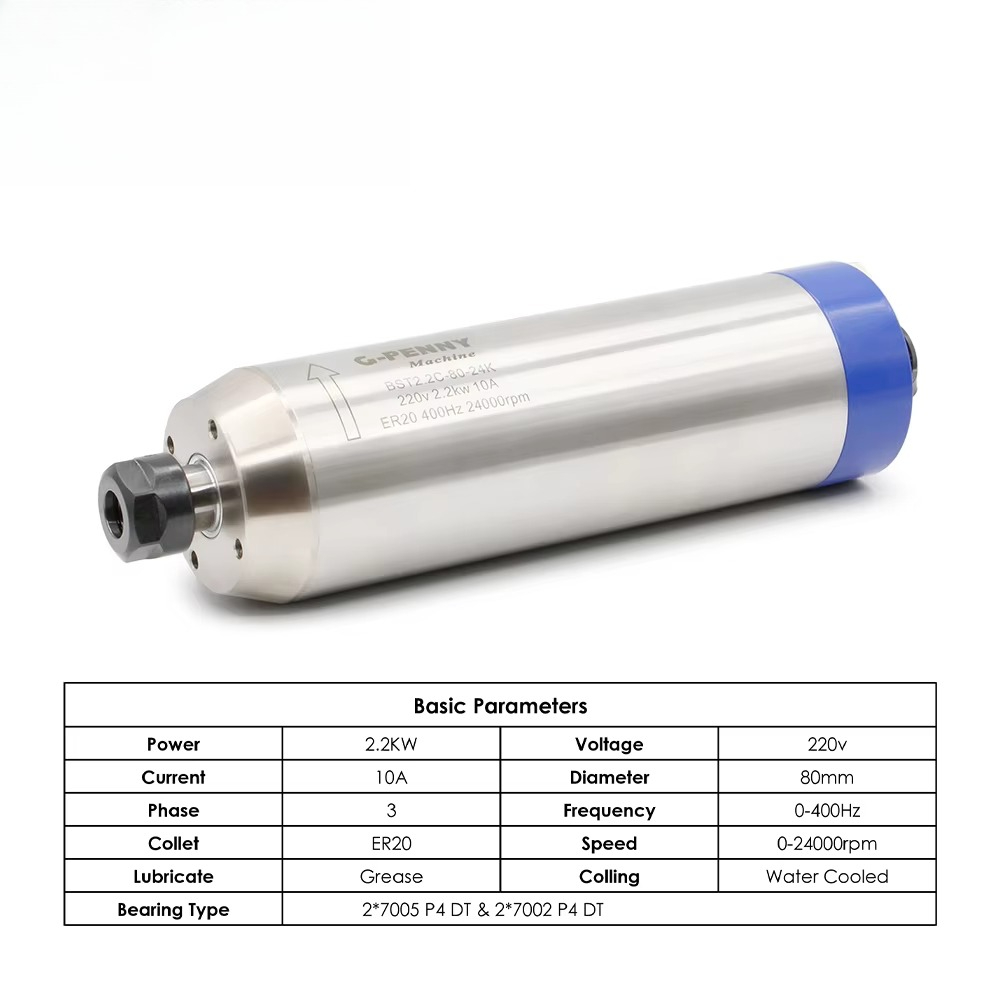 2.2kW Water-Cooled Spindle Mot - đánh giá và giá 2.2Kw Water Cooled Spindle Kit Vfd