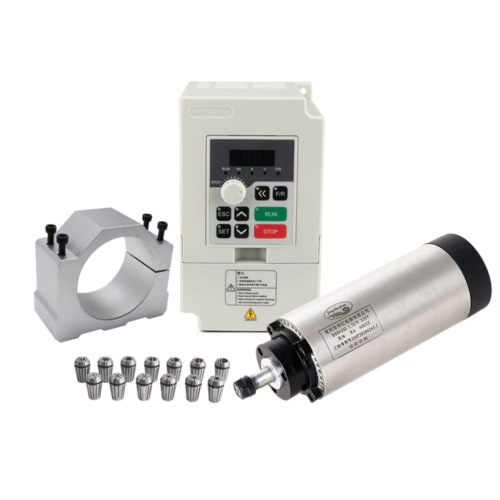 CNC Spindle Motor Kit 80MM 1.5 - đánh giá và giá Air Cooled 1.5Kw Spindle Motor Inverter 110V